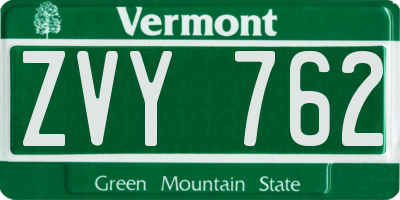 VT license plate ZVY762