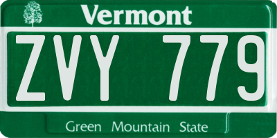 VT license plate ZVY779