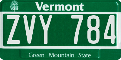VT license plate ZVY784