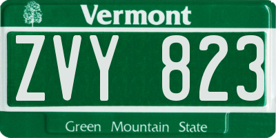 VT license plate ZVY823
