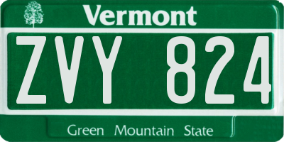 VT license plate ZVY824