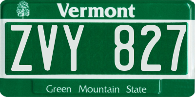 VT license plate ZVY827