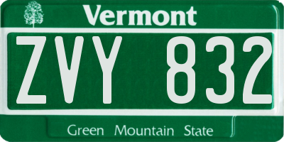 VT license plate ZVY832