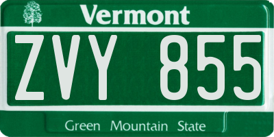 VT license plate ZVY855