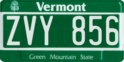 VT license plate ZVY856