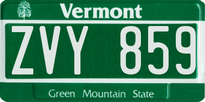 VT license plate ZVY859
