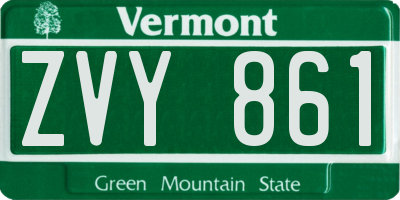 VT license plate ZVY861