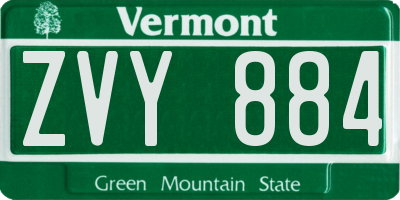 VT license plate ZVY884