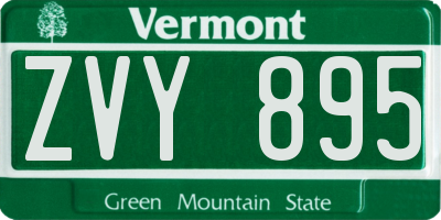 VT license plate ZVY895