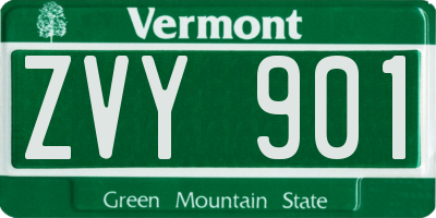 VT license plate ZVY901