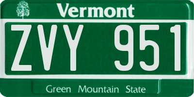 VT license plate ZVY951