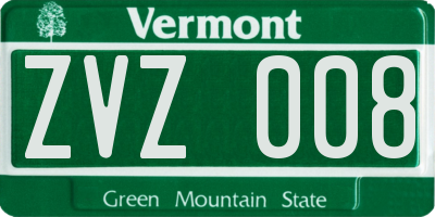 VT license plate ZVZ008