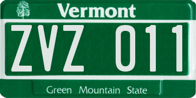 VT license plate ZVZ011