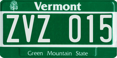 VT license plate ZVZ015