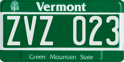 VT license plate ZVZ023