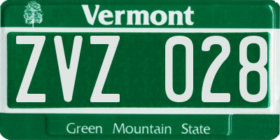 VT license plate ZVZ028