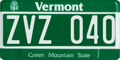 VT license plate ZVZ040