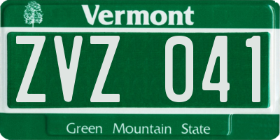 VT license plate ZVZ041