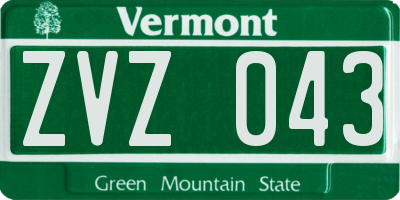 VT license plate ZVZ043
