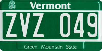 VT license plate ZVZ049