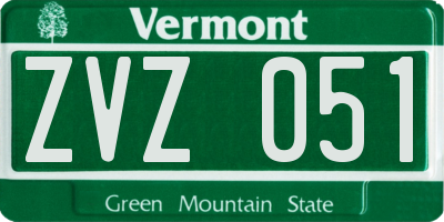 VT license plate ZVZ051