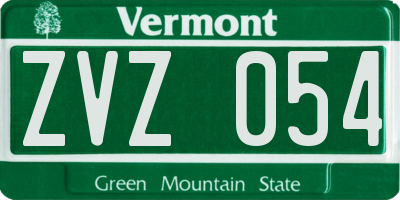 VT license plate ZVZ054