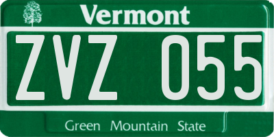 VT license plate ZVZ055