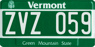 VT license plate ZVZ059