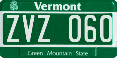 VT license plate ZVZ060
