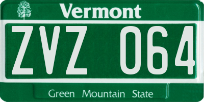 VT license plate ZVZ064