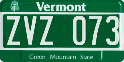 VT license plate ZVZ073