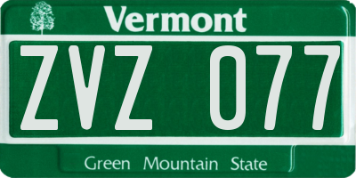 VT license plate ZVZ077