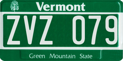 VT license plate ZVZ079