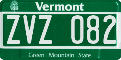 VT license plate ZVZ082