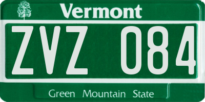VT license plate ZVZ084