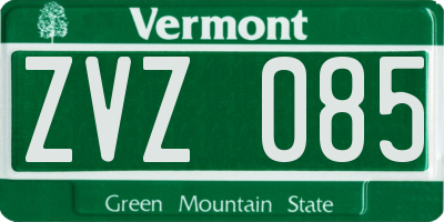 VT license plate ZVZ085