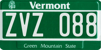 VT license plate ZVZ088