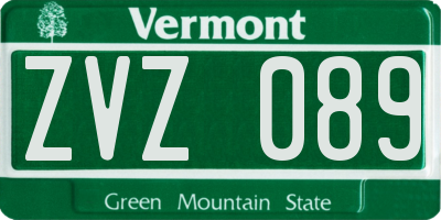 VT license plate ZVZ089