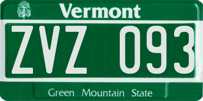 VT license plate ZVZ093