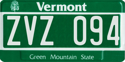 VT license plate ZVZ094