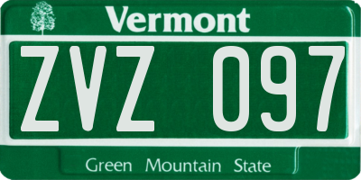 VT license plate ZVZ097