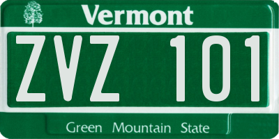 VT license plate ZVZ101