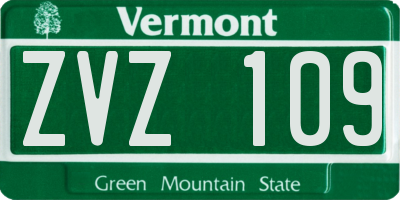 VT license plate ZVZ109