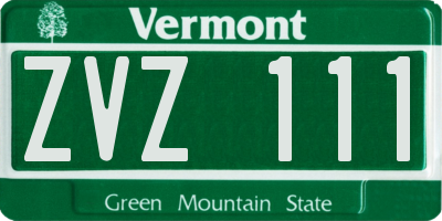 VT license plate ZVZ111