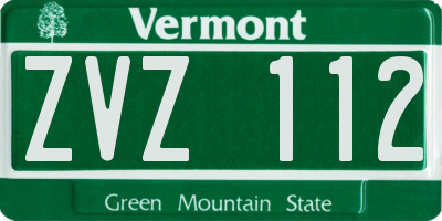 VT license plate ZVZ112