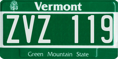 VT license plate ZVZ119
