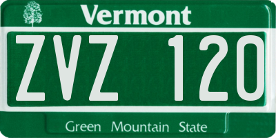 VT license plate ZVZ120