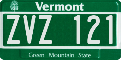 VT license plate ZVZ121