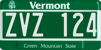 VT license plate ZVZ124
