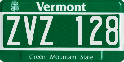 VT license plate ZVZ128